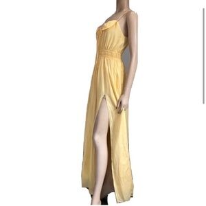 BCBGeneration maxi yellow sleeveless racerback dress size:XS